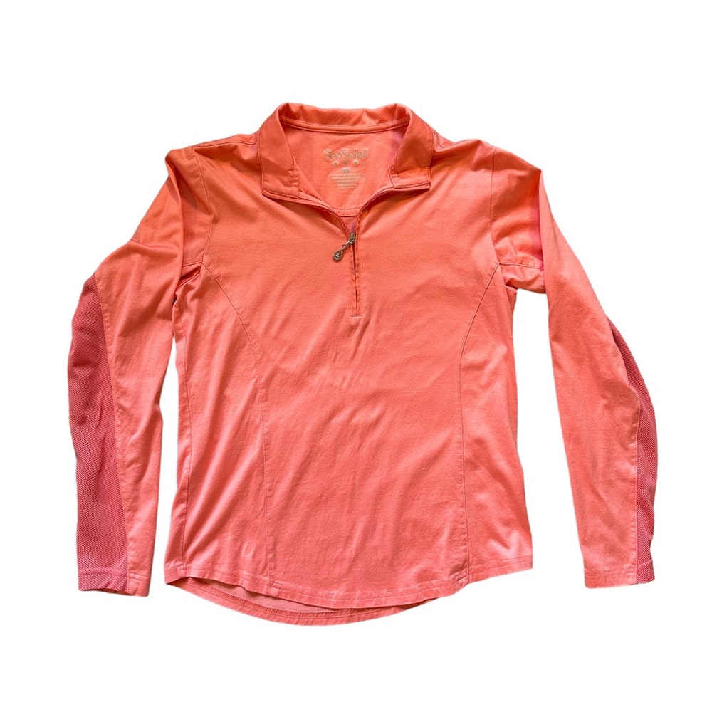SanSoleil Zip Up Long Sleeve Collared Sun Shirt Pink Size XS